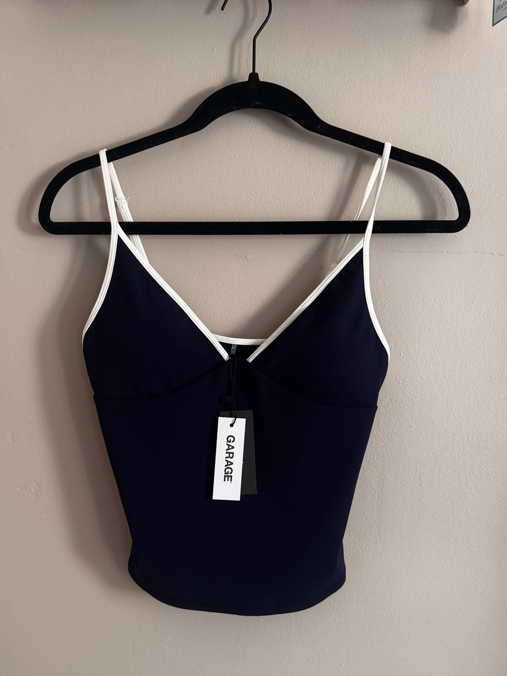 Garage Navy Cami with White Trim